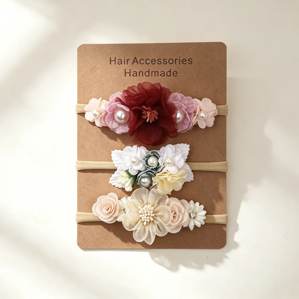 3pcs Baby Girl Elastic Headban - Baby Products Set review and price